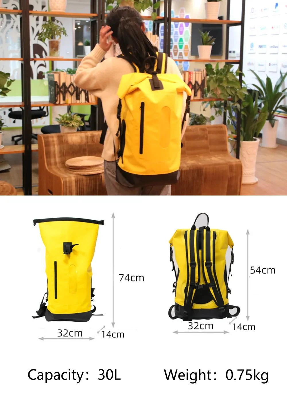 Waterproof Surf Backpack Wet Dry Beach Backpack for Hiking and Camping