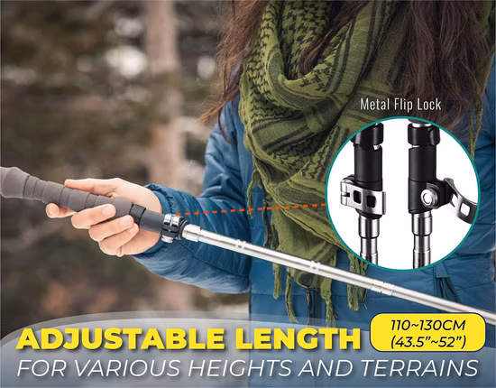 Folding Hiking Stick Trekking Pole Aluminium