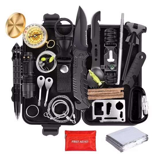 Outdoor Adventure Backpack Emergency for Camping Survival Kit Waterproof
